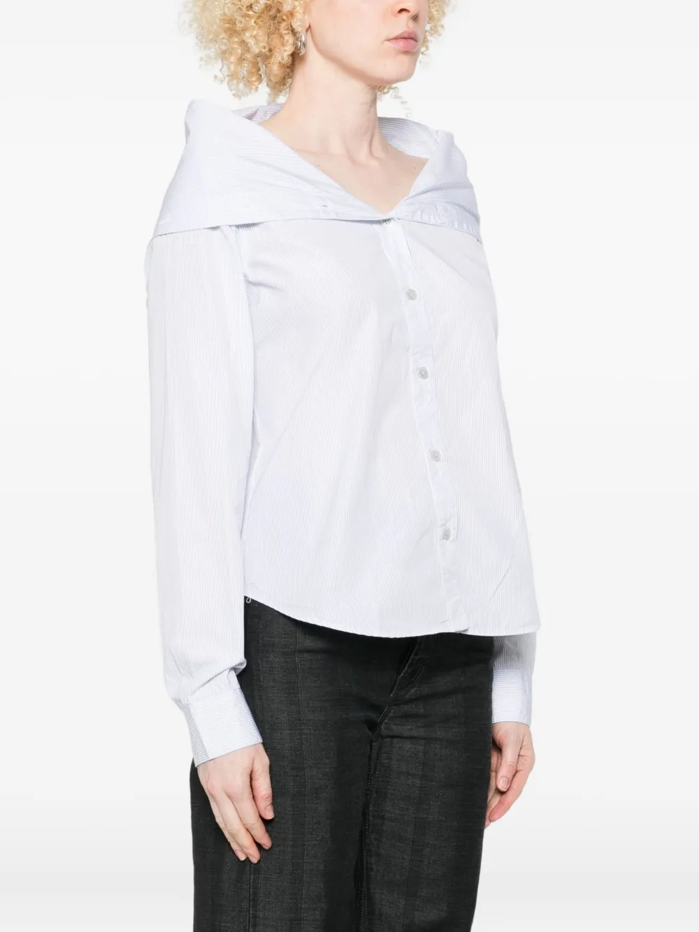 Our Legacy Kaonashi Shirt Off Shoulder Neck In White