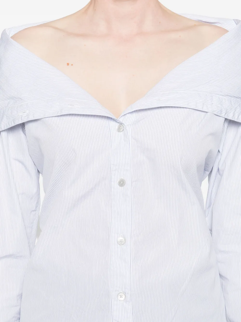 Our Legacy Kaonashi Shirt Off Shoulder Neck In White