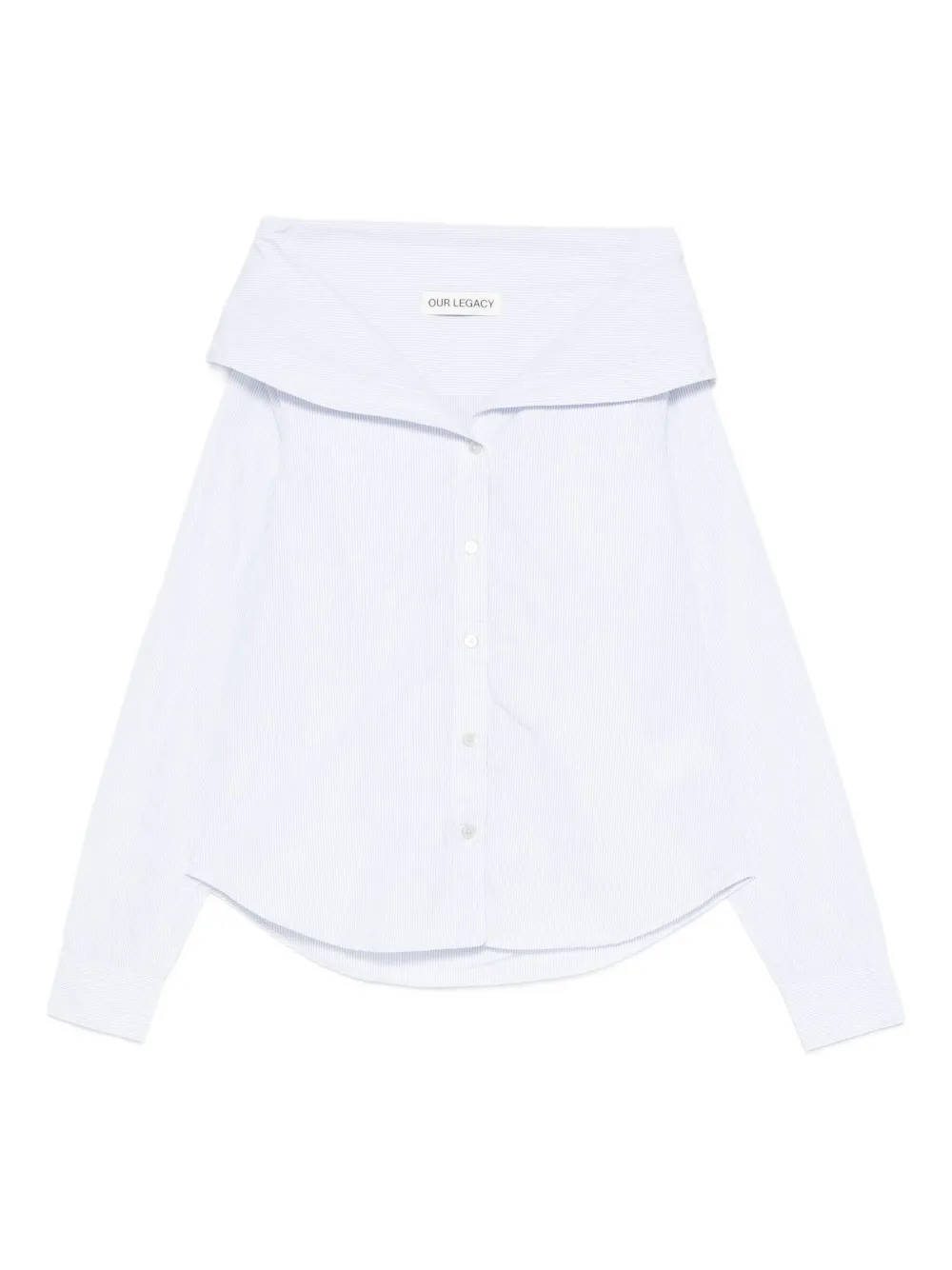Our Legacy Kaonashi Shirt Off Shoulder Neck In White