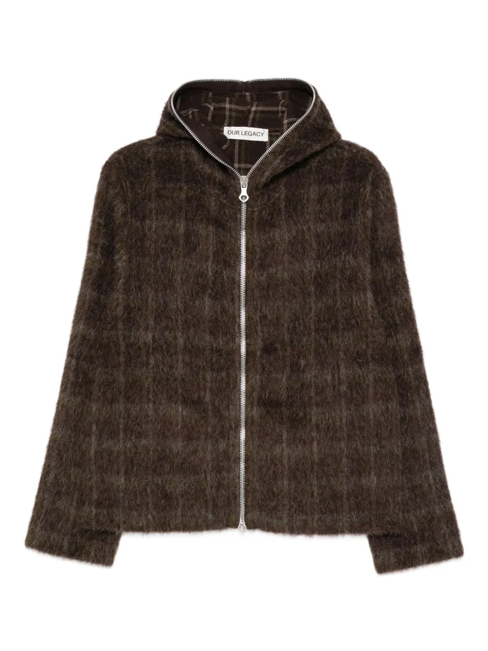 OUR LEGACY checked hooded jacket | Brown | Image 1