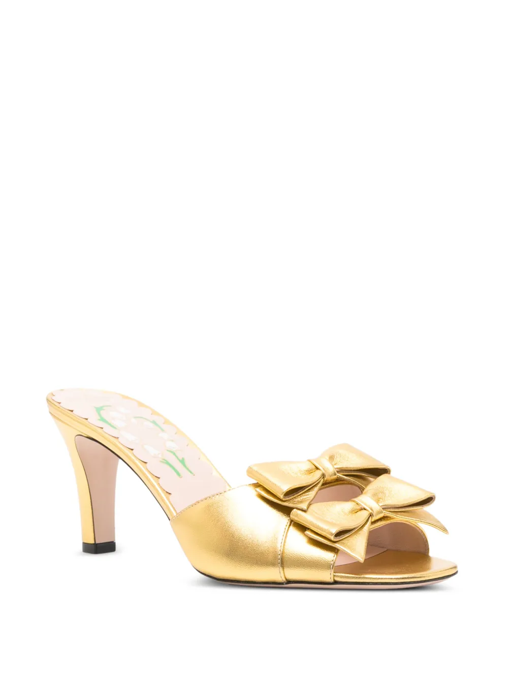 Valentino Garavani 75mm Bowow leren sandalen Goud