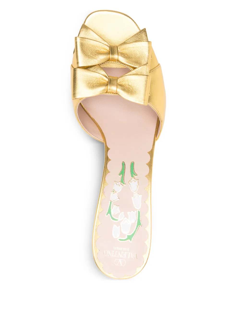 Valentino Garavani 75mm Bowow leren sandalen Goud