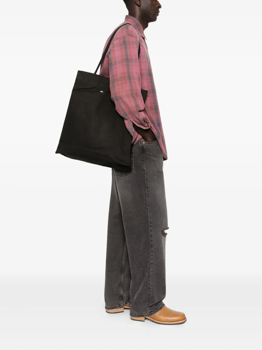 Our Legacy Ultra Towering Canvas Tote Bag In Brown