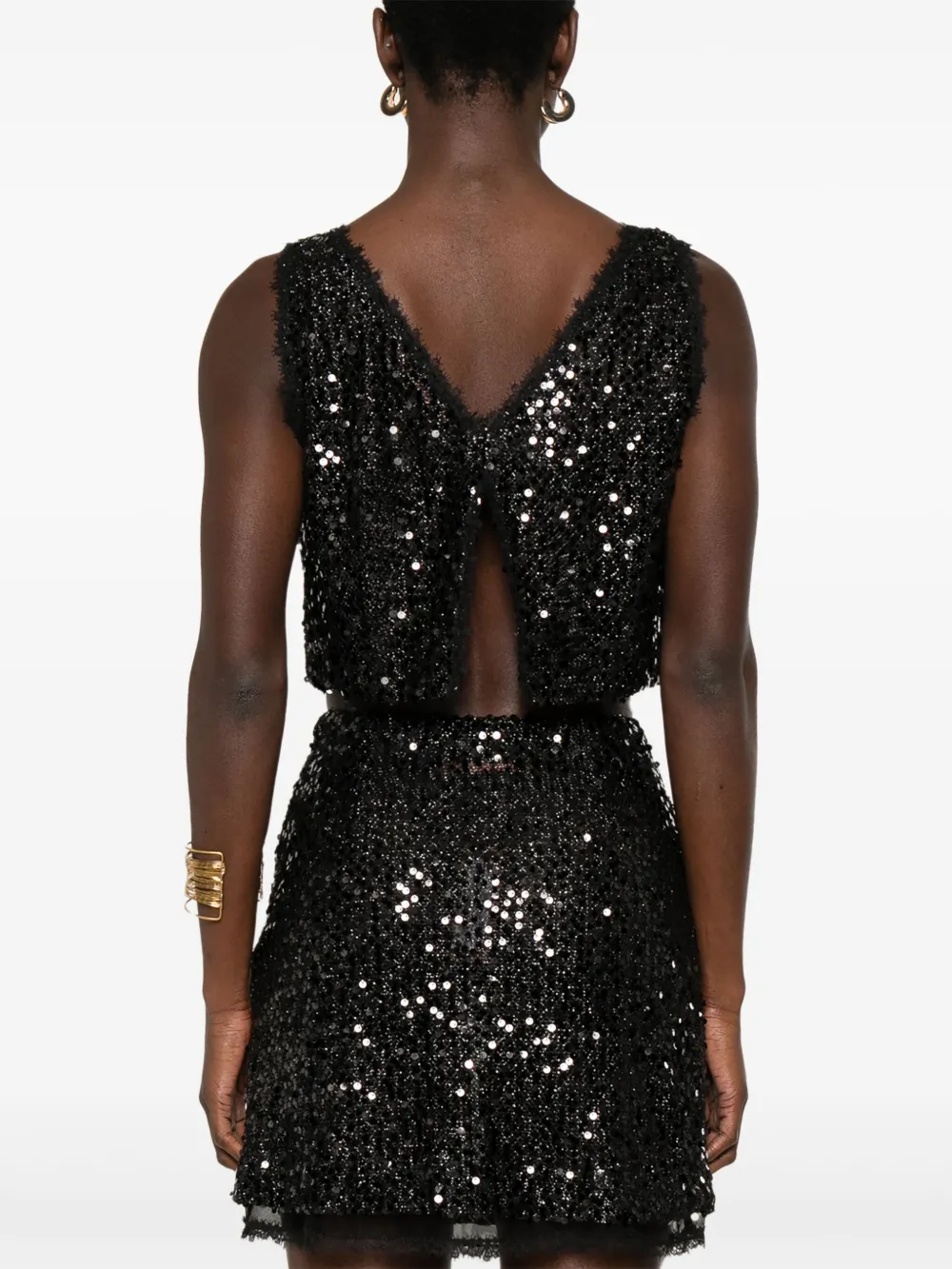 Ermanno Scervino Tanktop met pailletten Zwart