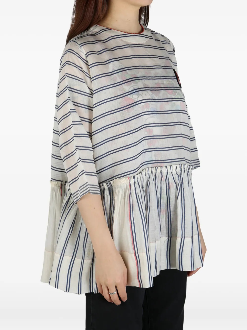Shop Péro Striped Top In White