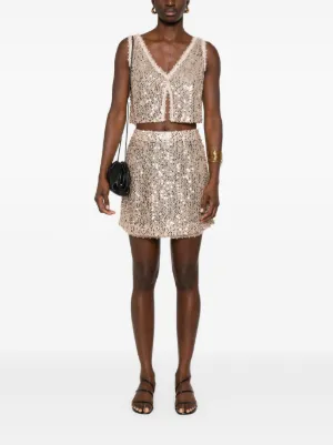 スカート ERMANNO SCERVINO Woman Skirt Ecru D422O723OEL 51116 Ermanno Scervino Mini Skirt In Beige - 81% Off | Editorialist