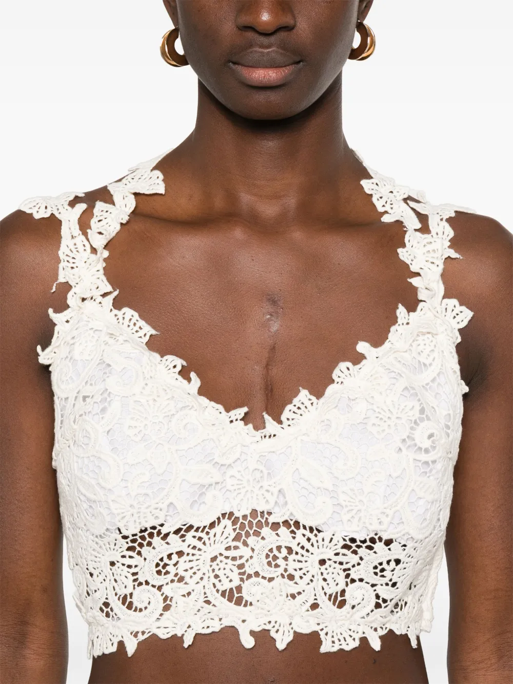 Ermanno Scervino Top van kant Beige