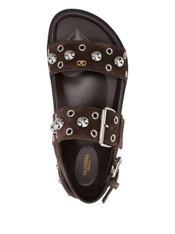 Valentino Garavani スタッズトリム サンダル | ブラウン Valentino Garavani スタッズトリム サンダル | ブラウン
