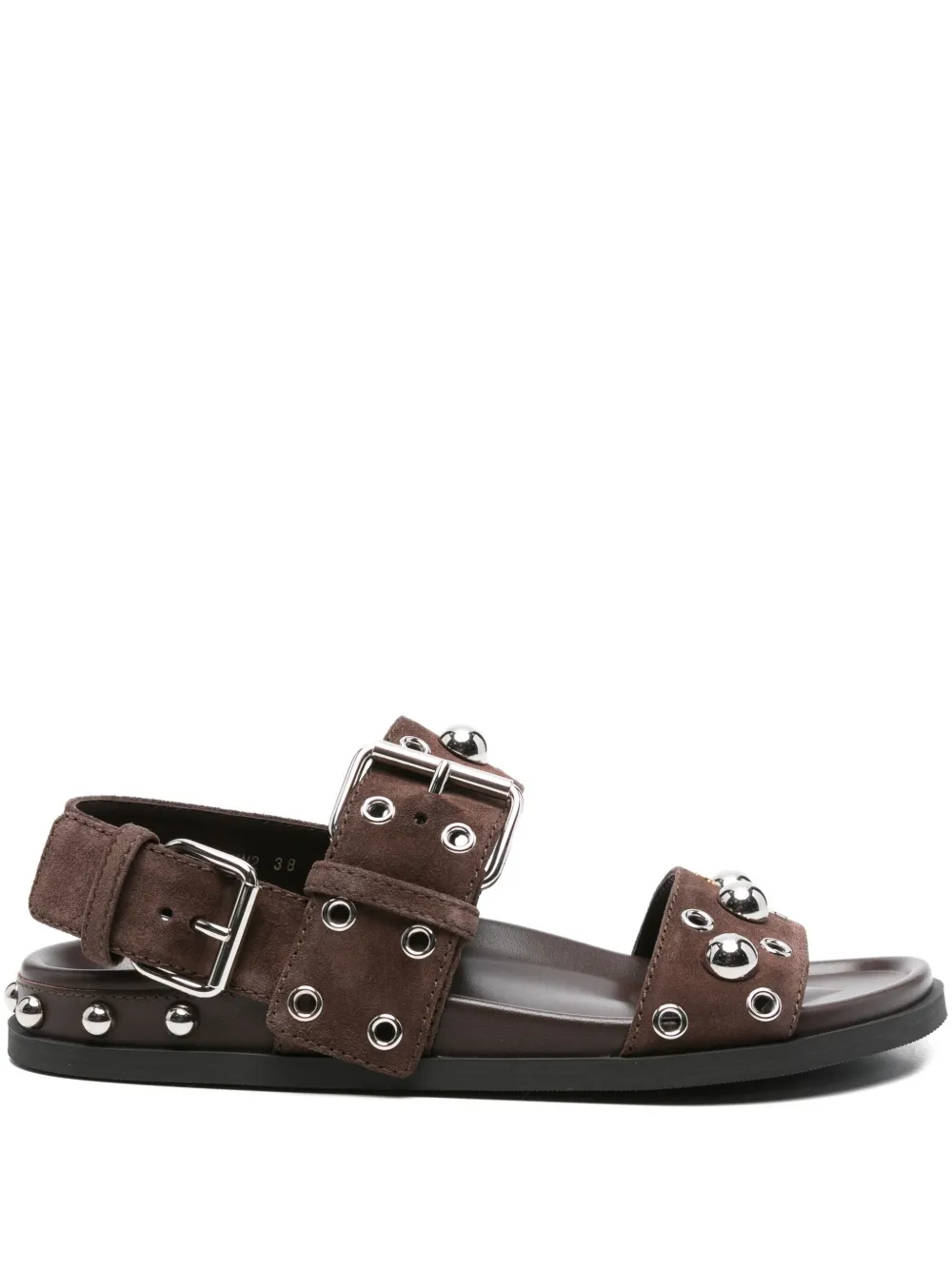 Valentino Garavani Stud-embellished Sandals In Brown