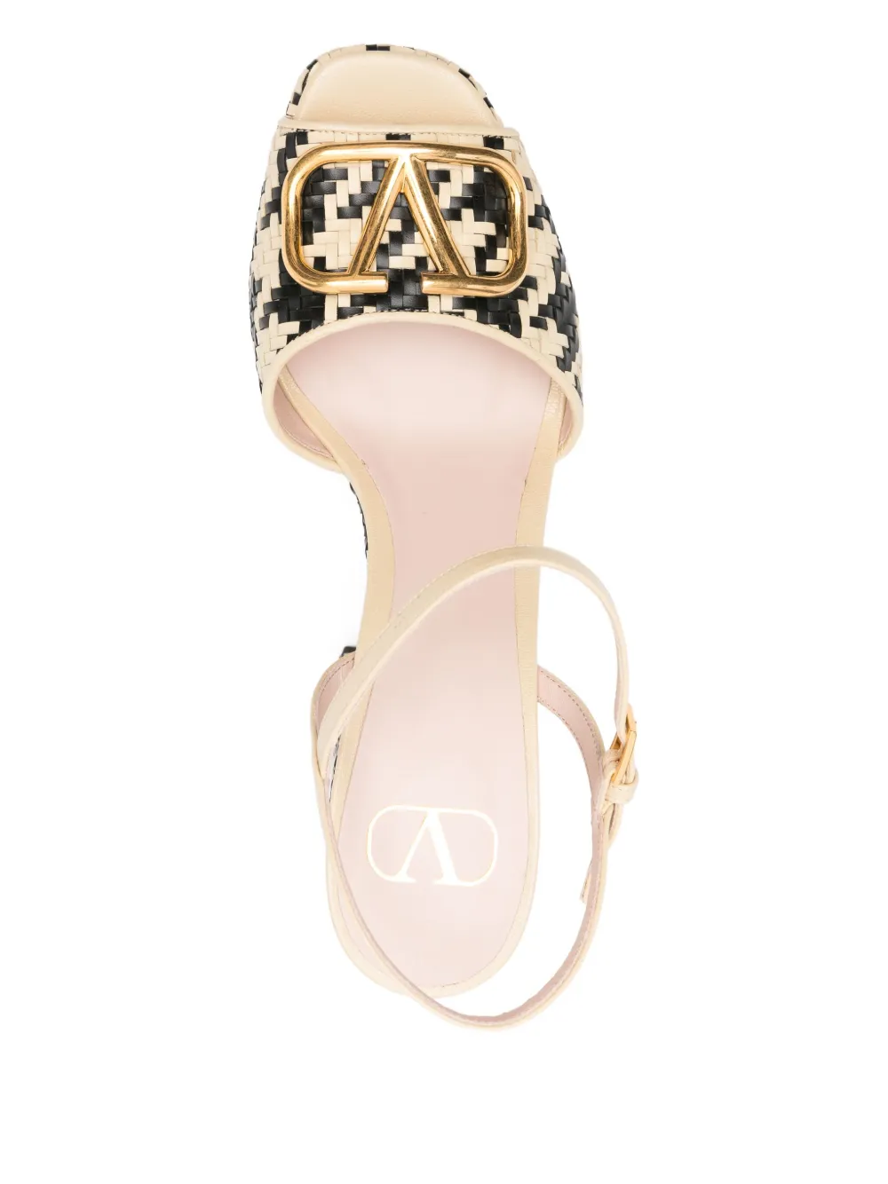Valentino 115mm Houndstooth Platform Heeled Sandals In Multi