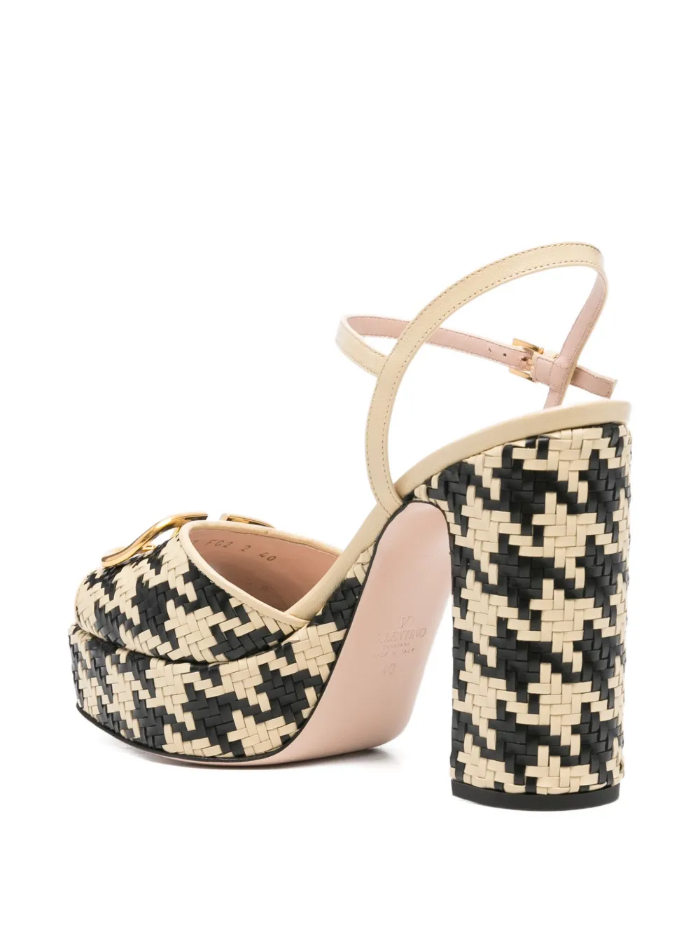 Valentino 115mm Houndstooth Platform Heeled Sandals In Multi