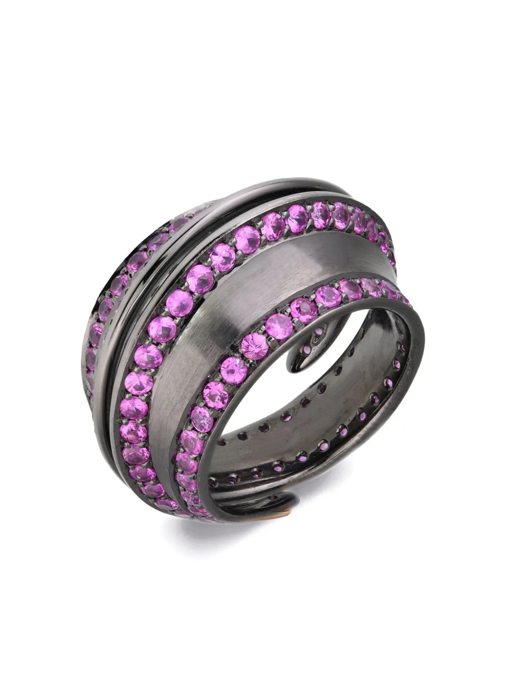 LILY GABRIELLA 18K black gold Striped Spira sapphire ring | Image 2