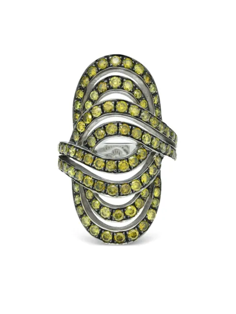 LILY GABRIELLA anillo Infinitas en oro negro de 18kt con diamantes