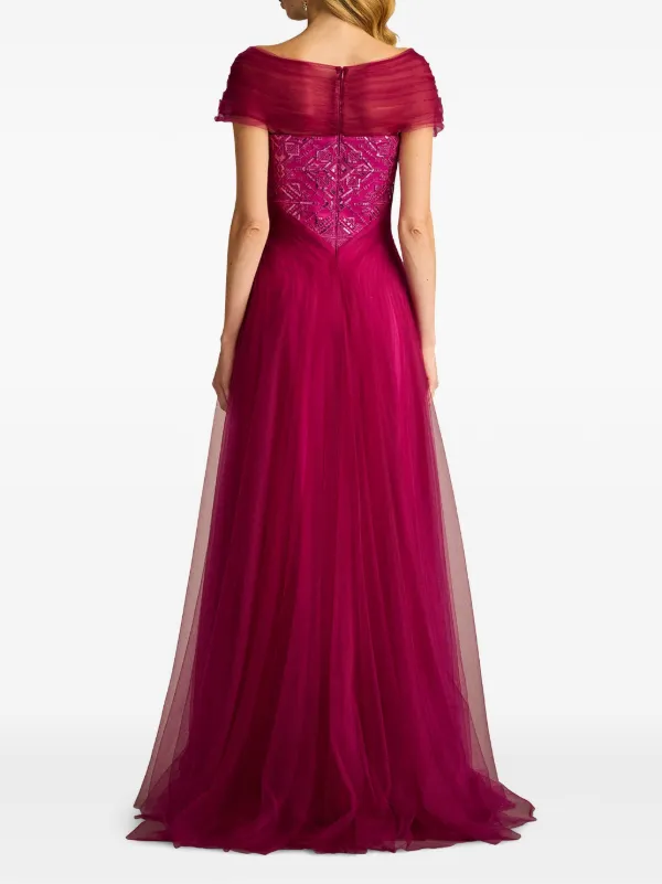 ZX-969 Spring Autumn Long Sleeves Appliqued Velvet Gown