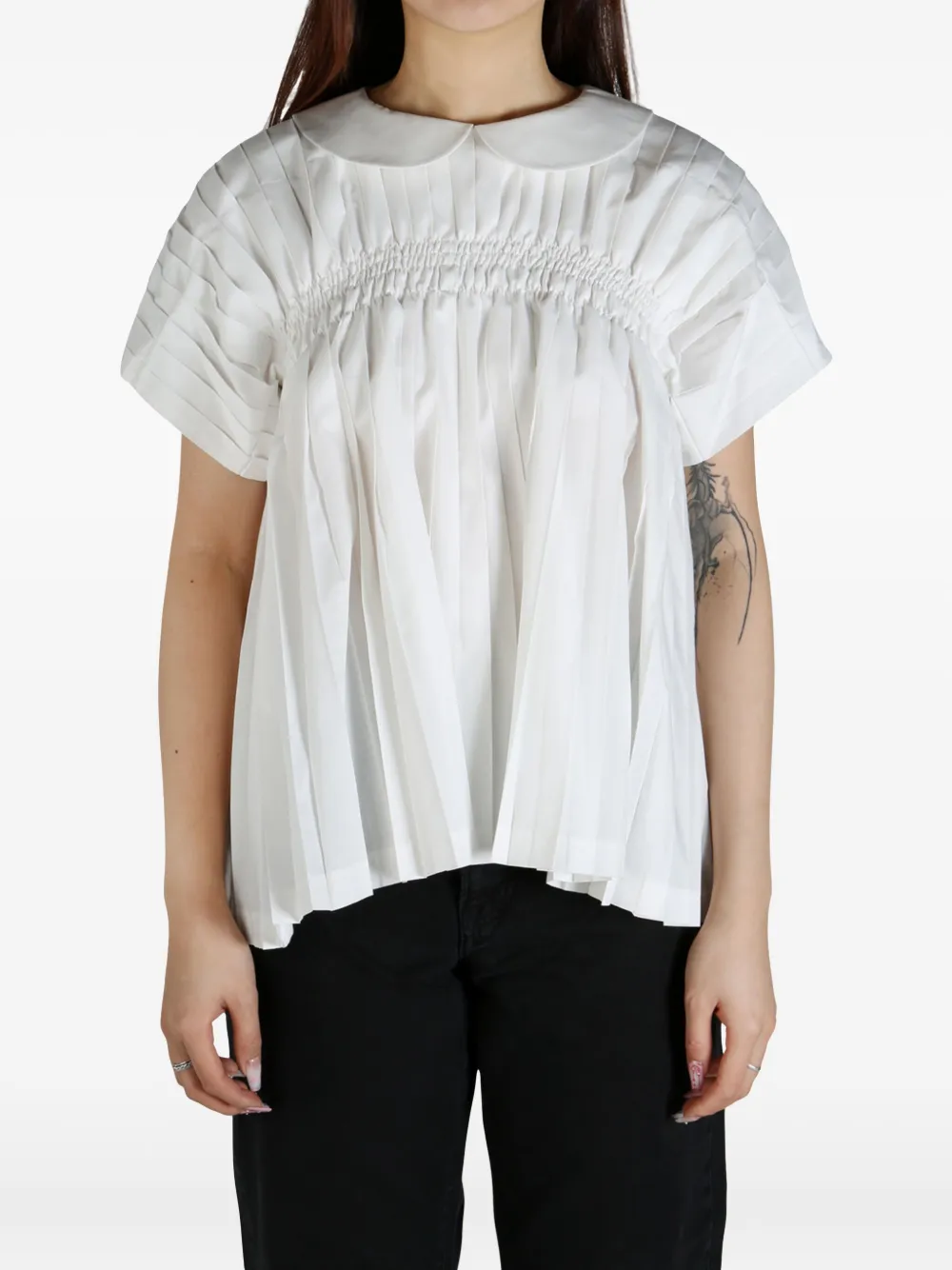 Comme des Garçons TAO pleated blouse Wit
