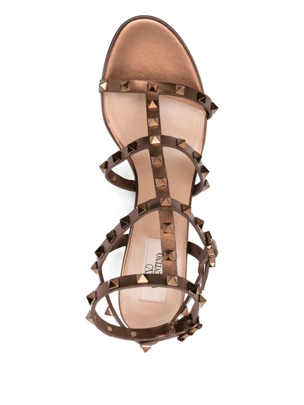 Valentino Garavani 60mm Rockstud leather sandals Brown