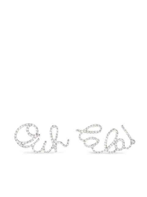 LILY GABRIELLA 18K white gold Ouh Lala diamond stud earrings