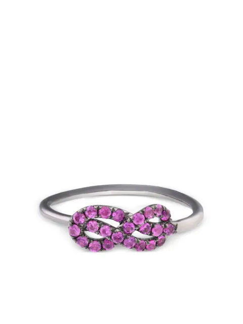 LILY GABRIELLA 18K black gold Forget Me Knot sapphire ring