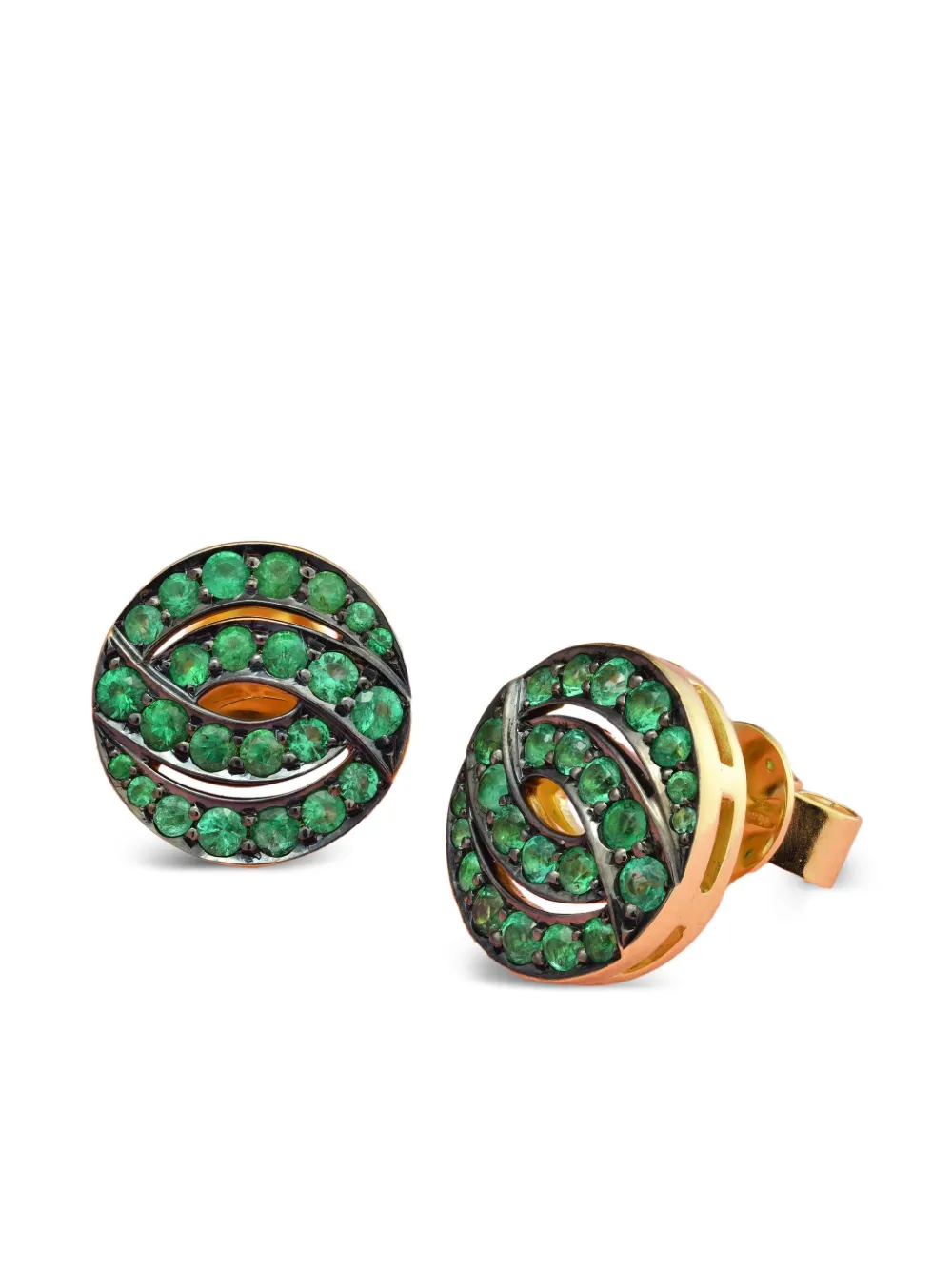LILY GABRIELLA aretes Infinitas en oro amarillo de 18kt con esmeralda | Image 2