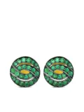 LILY GABRIELLA 18K yellow gold Infinitas emerald stud earrings