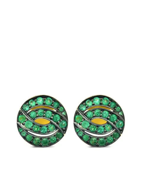 LILY GABRIELLA aretes Infinitas en oro amarillo de 18kt con esmeralda