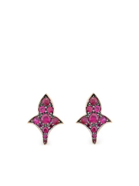 LILY GABRIELLA aretes Czarina en oro rosa de 18kt con rubí