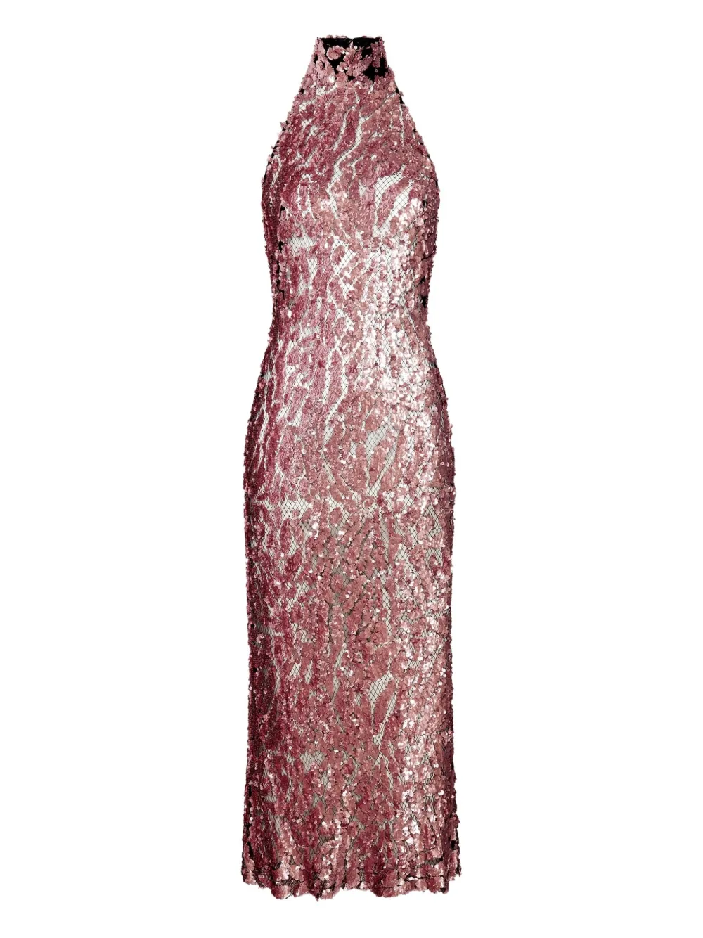 LAPOINTE sequined halterneck midi dress | Pink | Image 1