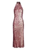 LAPOINTE sequined halterneck midi dress - Pink