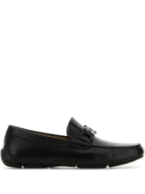 Ferragamo Gancini Leather Loafers | Black | FARFETCH RO