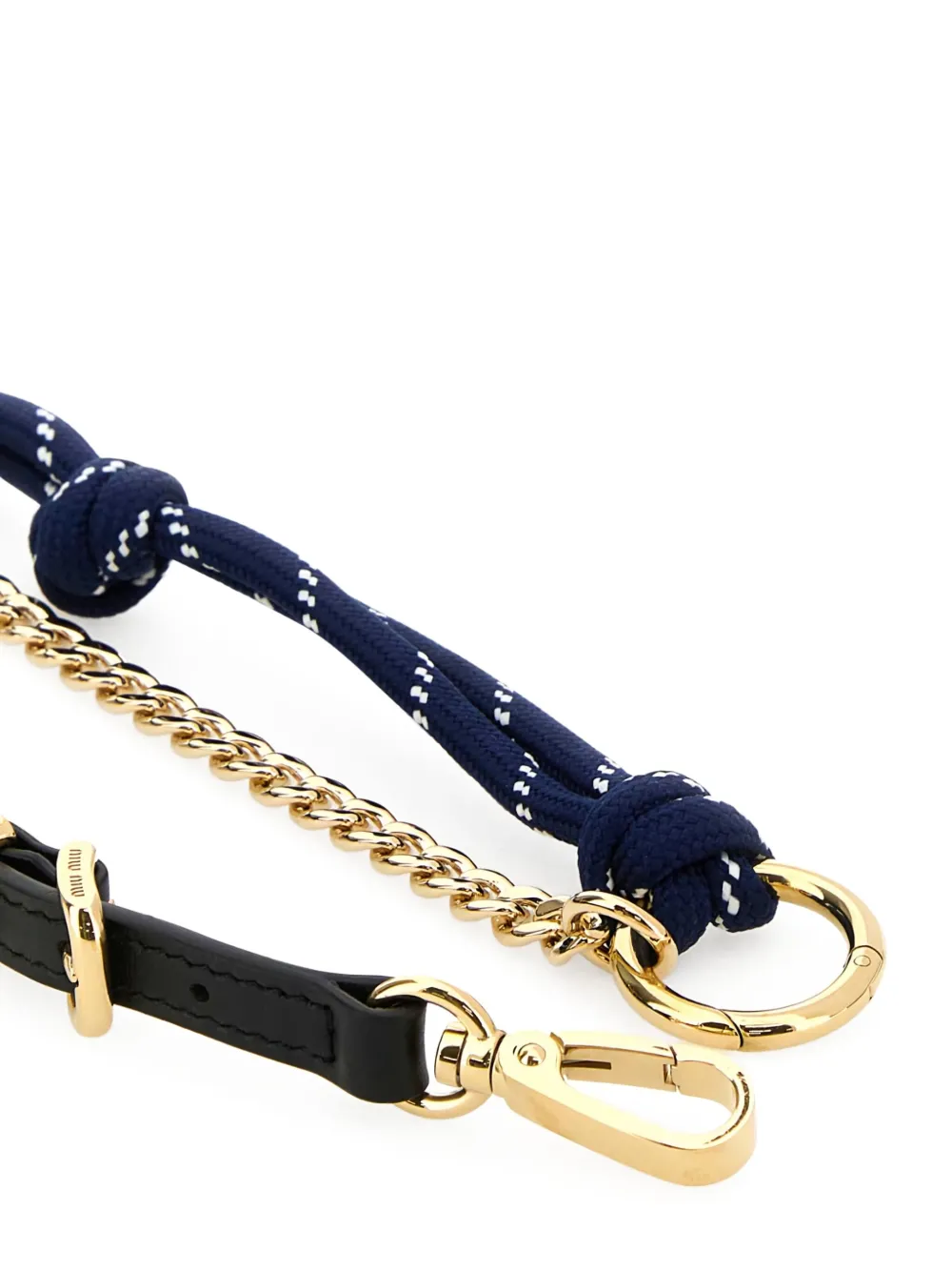 Miu Sleutelhanger met logoplakkaat Zwart