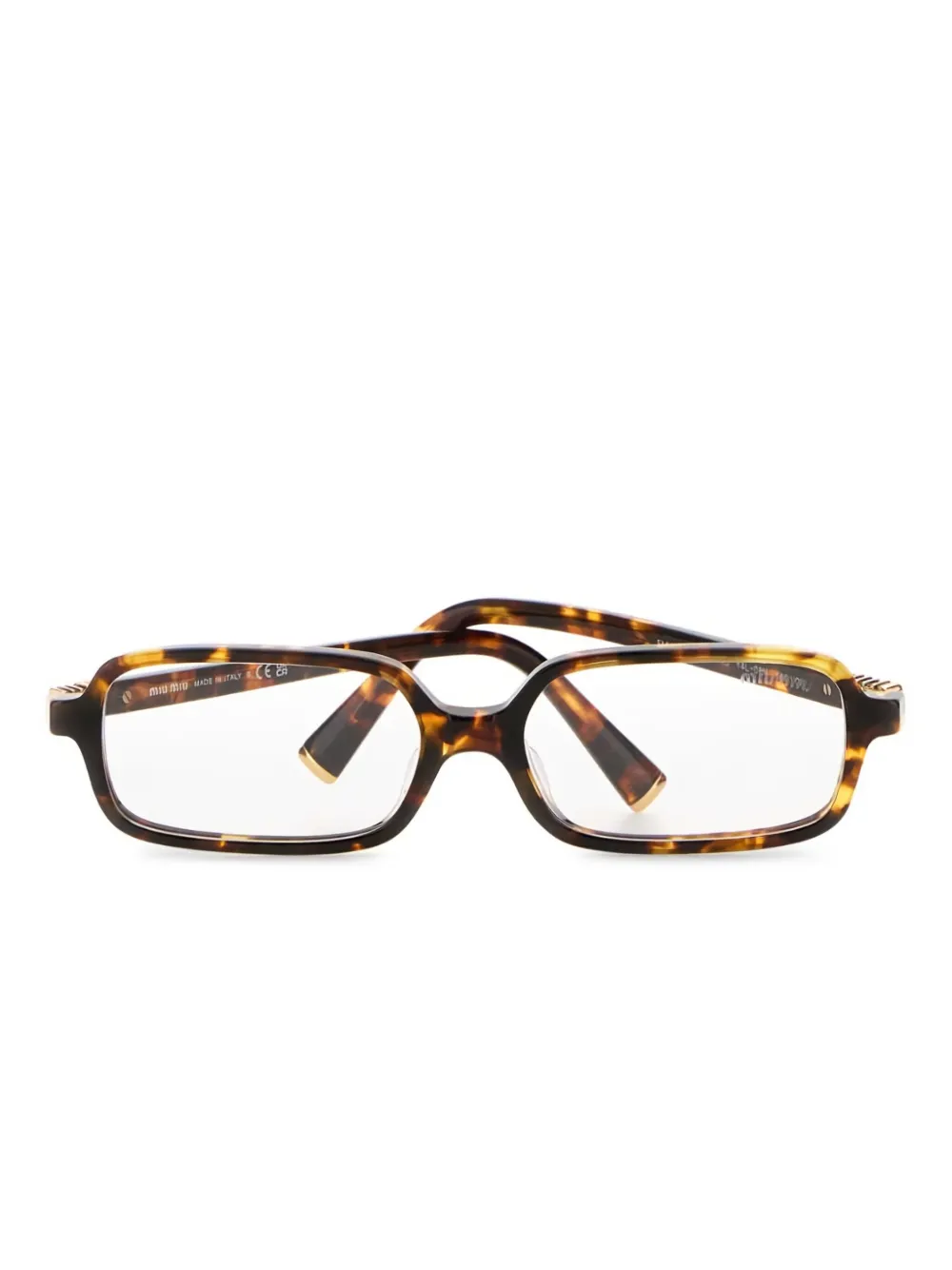 Miu Eyewear Bril met rechthoekig montuur Bruin