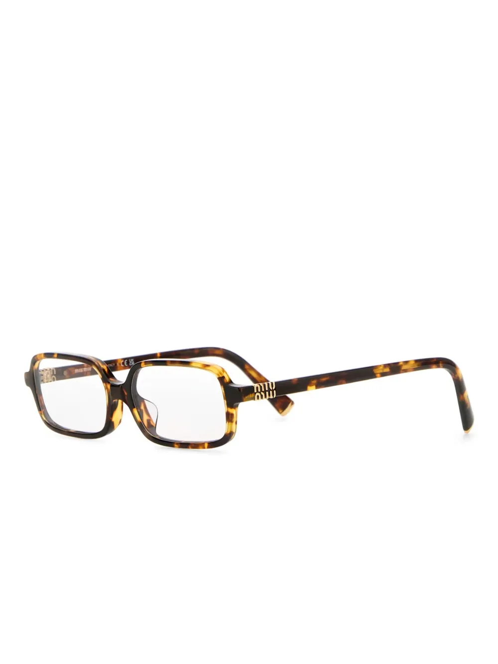 Miu Eyewear Bril met rechthoekig montuur Bruin
