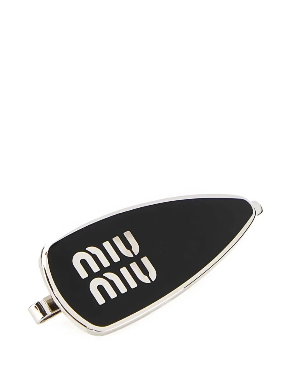 Miu Haarclip met logo-reliëf Zwart