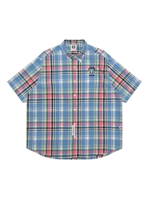 A Bathing Ape Check Shirt エイプ チェック シャツ 青 A BATHING APE® BAPE Check Relaxed Fit Shirt | Bape official