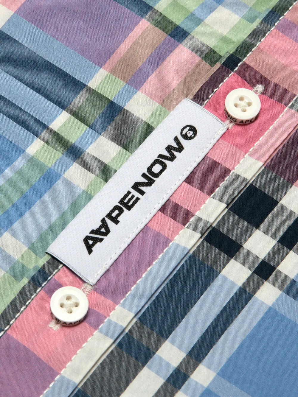AAPE BY *A BATHING APE Geruit overhemd Blauw