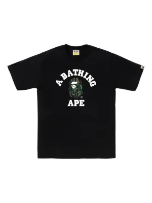 A BATHING APE® カモフラージュロゴ Tシャツ | ブラック | FARFETCH JP