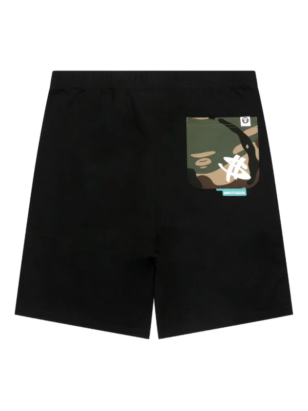 AAPE グラフィックショートパンツ 黒 AAPE グラフィックショートパンツ 黒