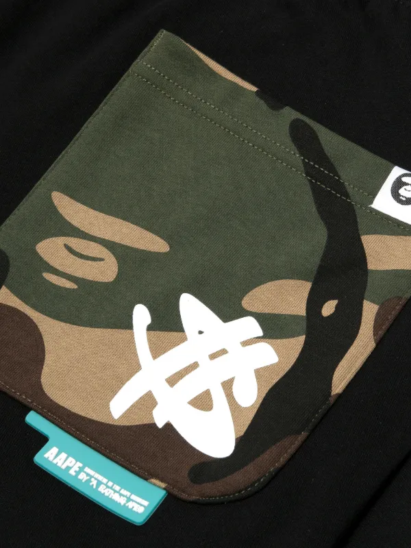 AAPE グラフィックショートパンツ 黒 AAPE BY *A BATHING APE® グラフィック ショートパンツ