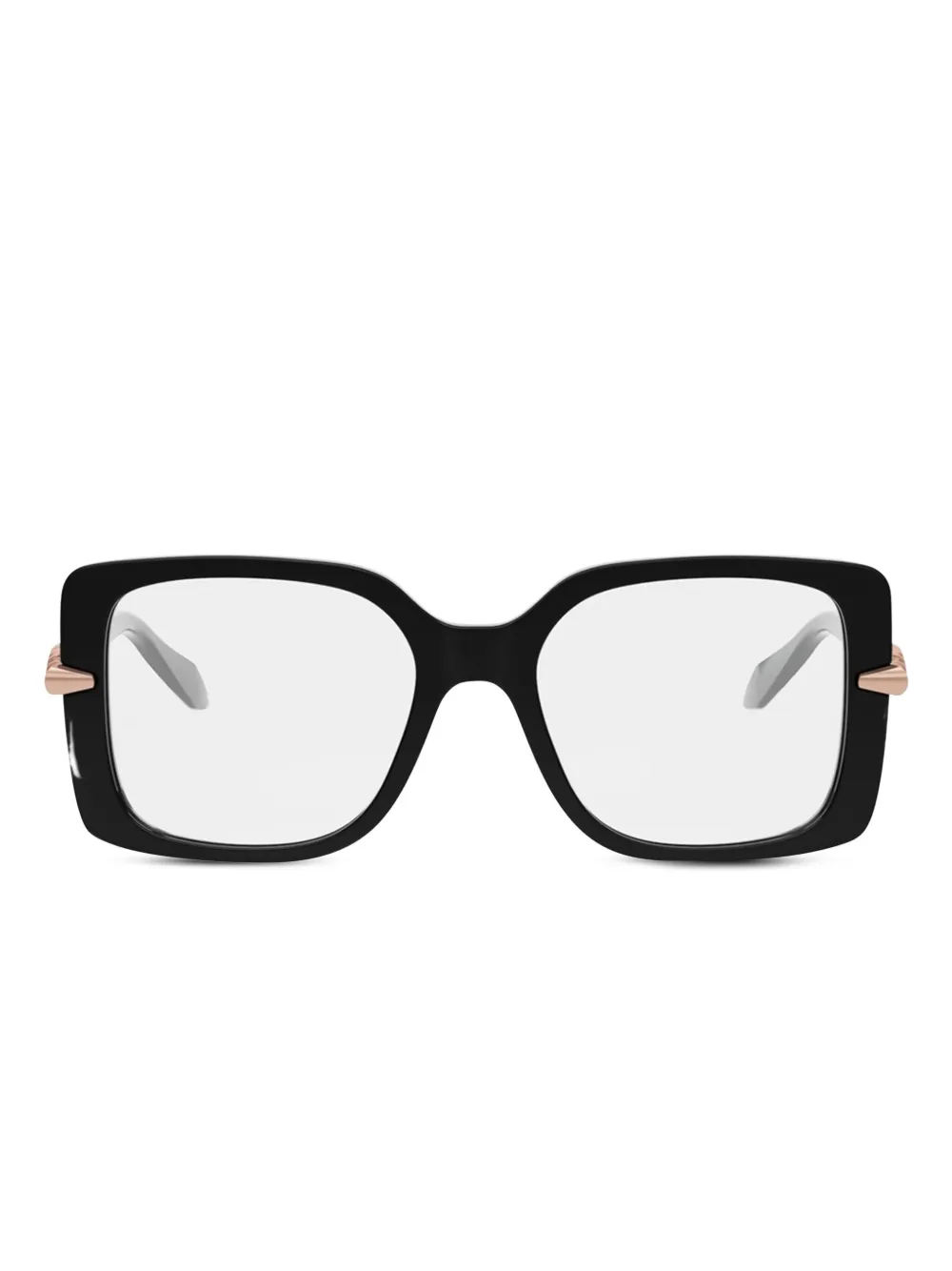Bvlgari square-frame arm-embellished glasses | Black | Image 1