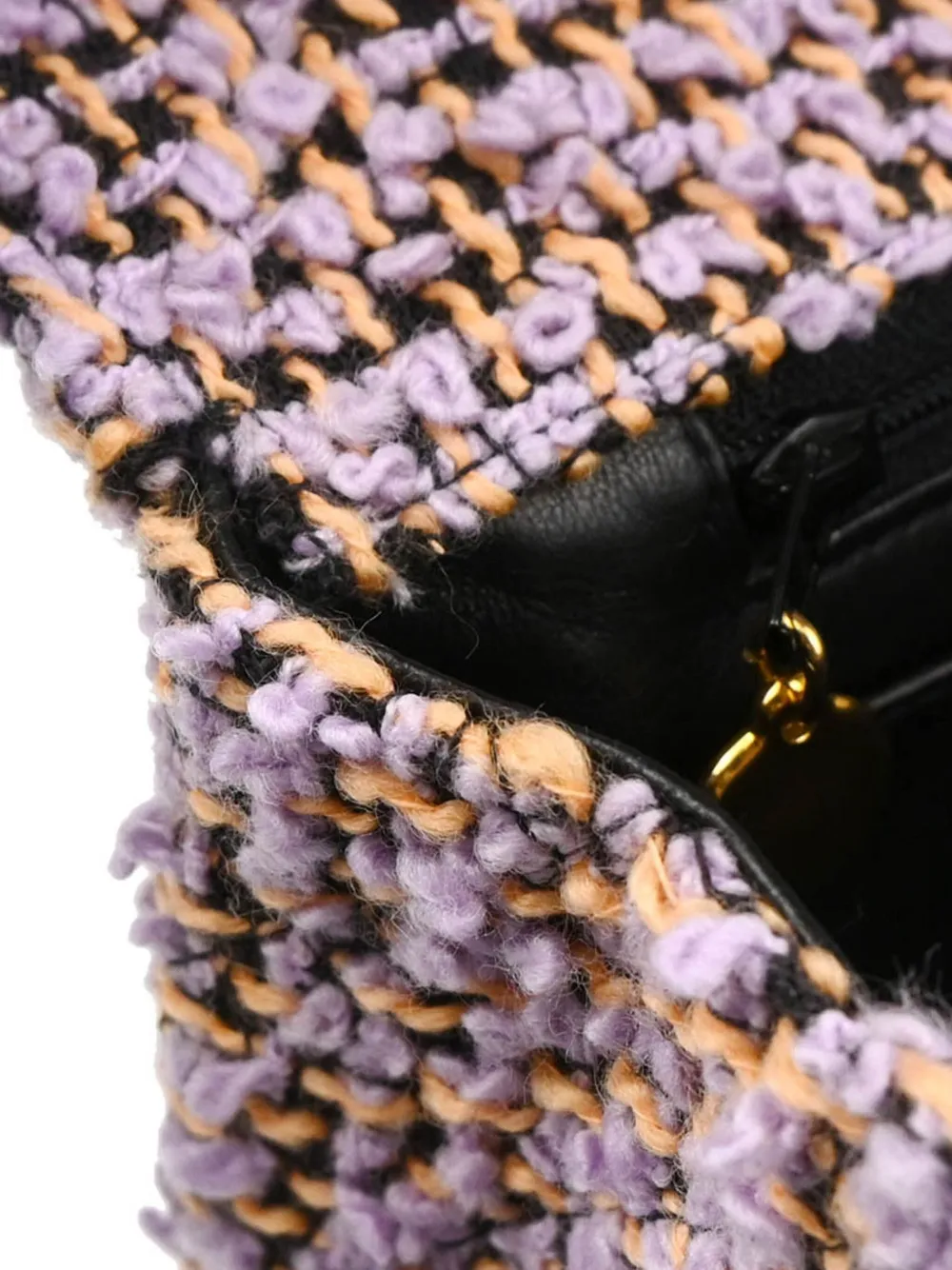 Pre-owned Chanel 1995 Tweed Single Flap Two-in-one Handbag Set In Purple