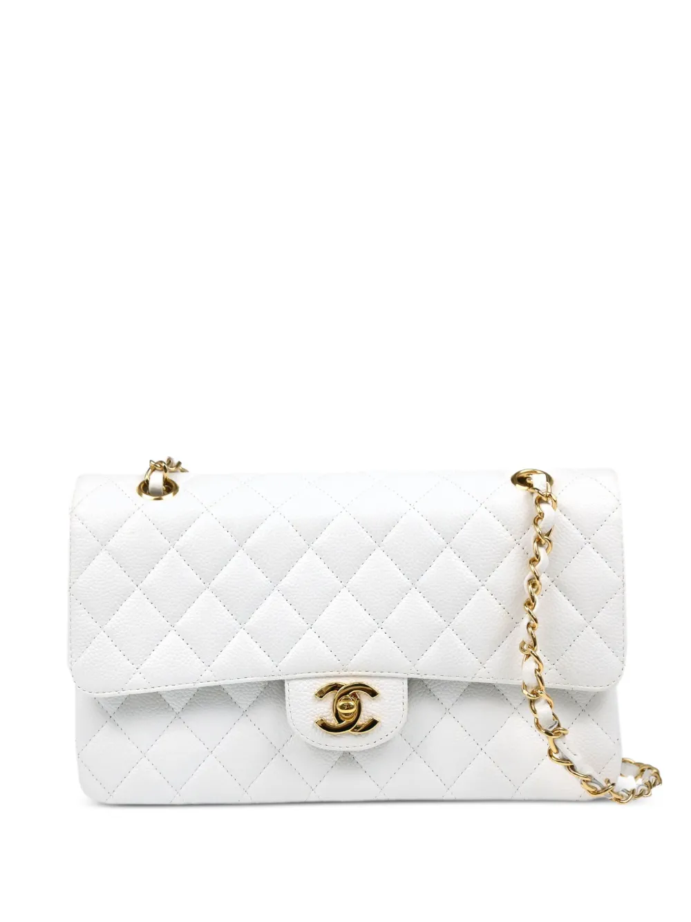 CHANEL Pre-Owned 2008 Double Flap medium schoudertas Wit