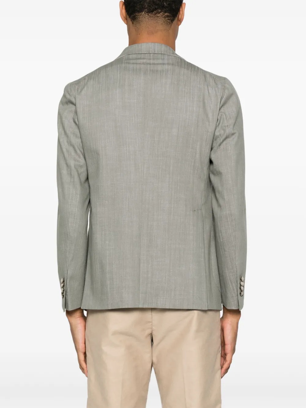Shop Tagliatore Twill Blazer In Green