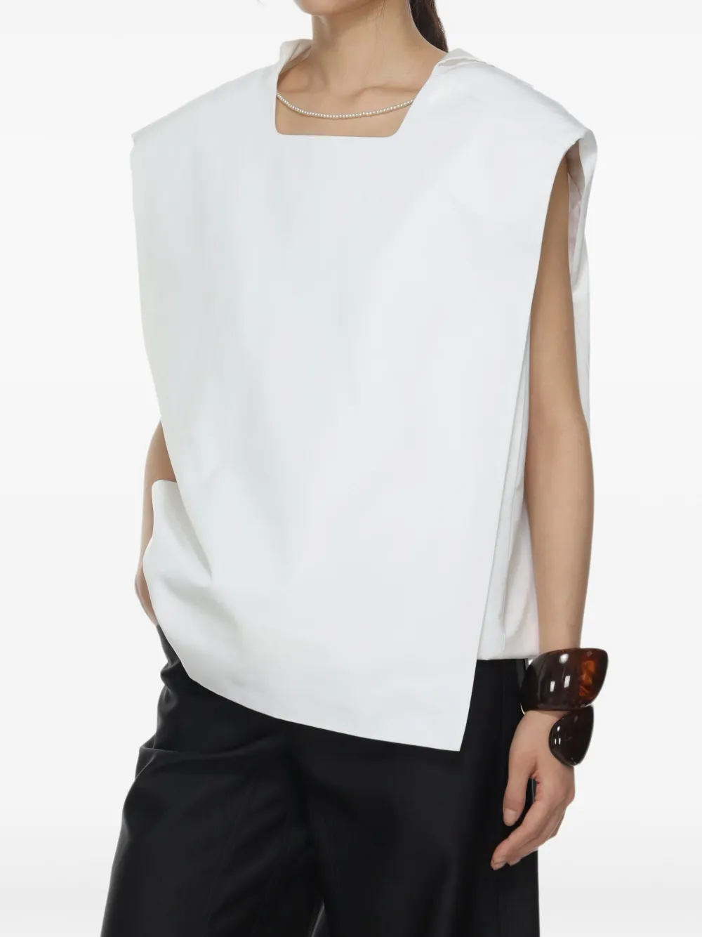 Shop Carven Cotton Top In 白色