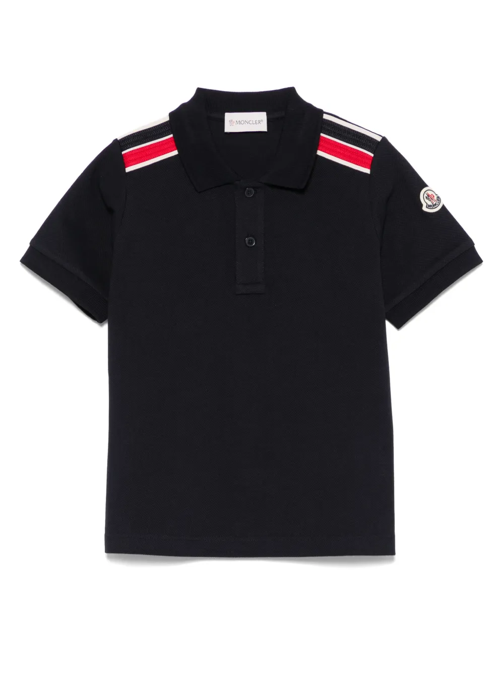 Moncler Enfant Poloshirt met logopatch Blauw