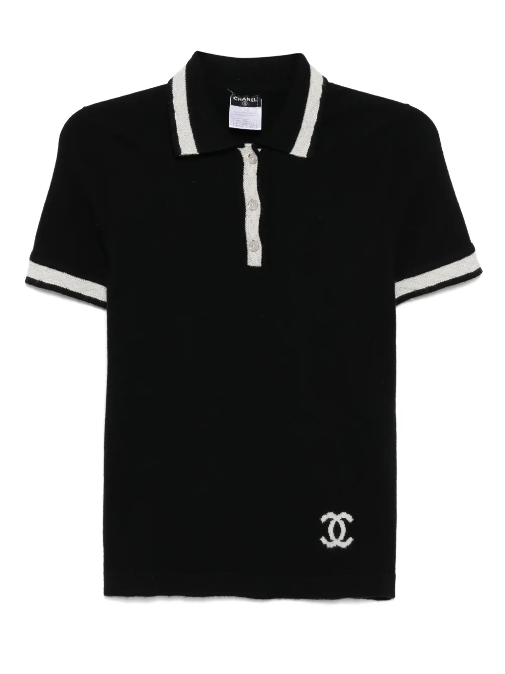 Pre-owned Chanel 2004 Short-sleeved Knitted Top In Black