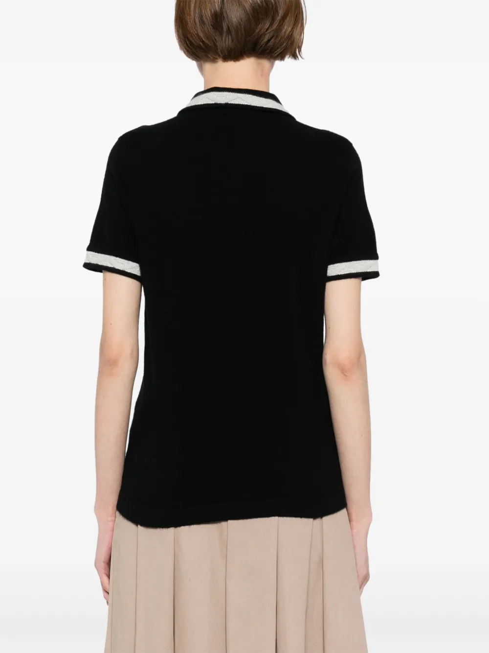 Pre-owned Chanel 2004 Short-sleeved Knitted Top In Black