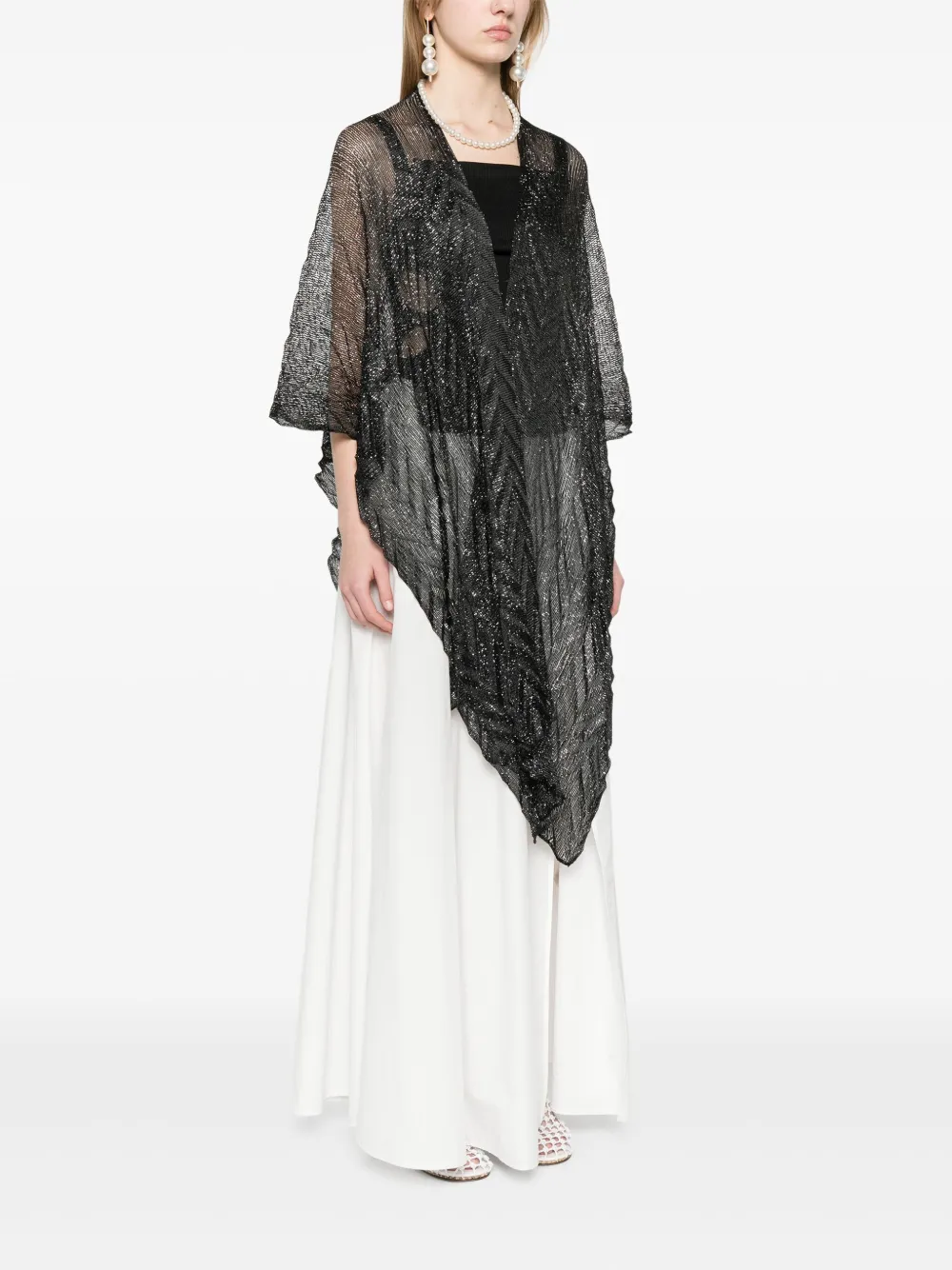 Missoni Geweven cape met zigzag-patroon Zwart