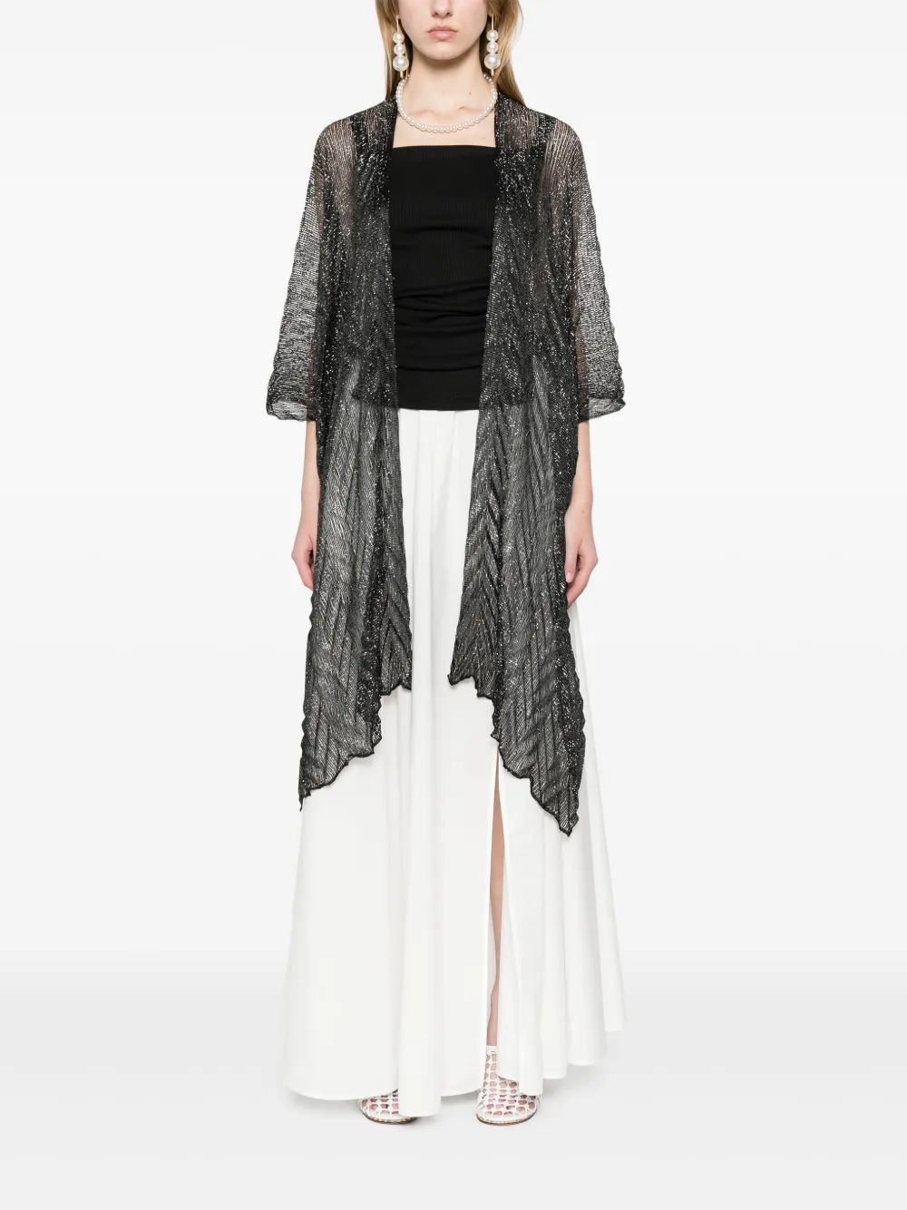 Missoni Geweven cape met zigzag-patroon Zwart