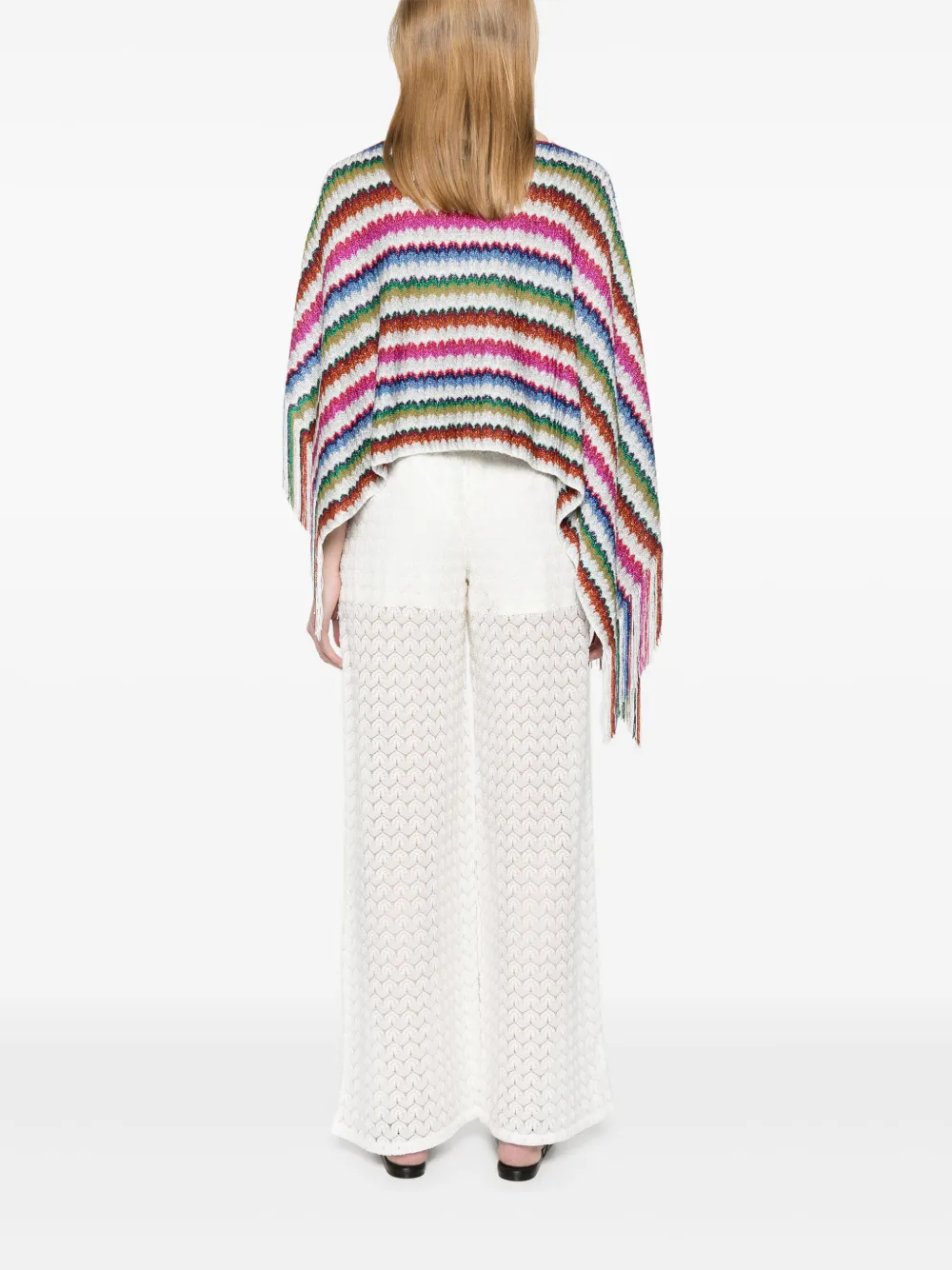 Missoni Gestreepte cape Roze