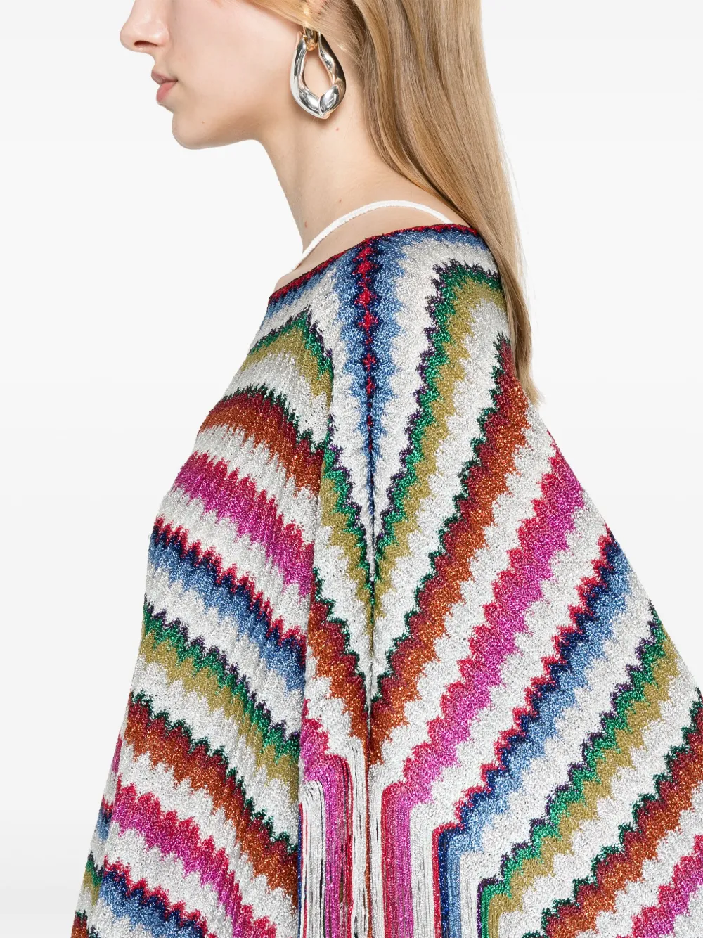 Missoni Gestreepte cape Roze